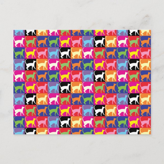 Cartão Postal Gatos de pop (Frente)