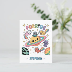 Cartão Postal Gatos De Purride Space - Gatos Do Astronauta Kawai
