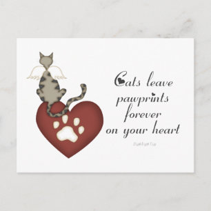 Cartão Postal Gatos Deixam Pawprint No Seu Coração