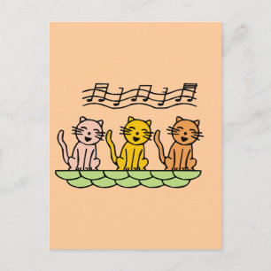 Cartão Postal Gatos do canto camiseta e presentes