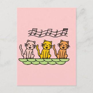 Cartão Postal Gatos do canto camiseta e presentes