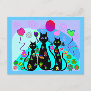 Cartão Postal "Gatos Fantásticos de Verão"