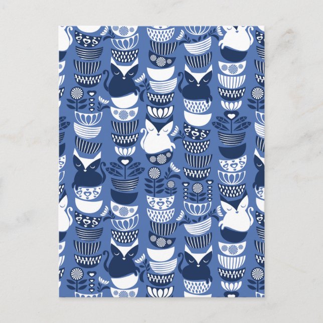 Cartão Postal Gatos folhosos suecos I (Frente)