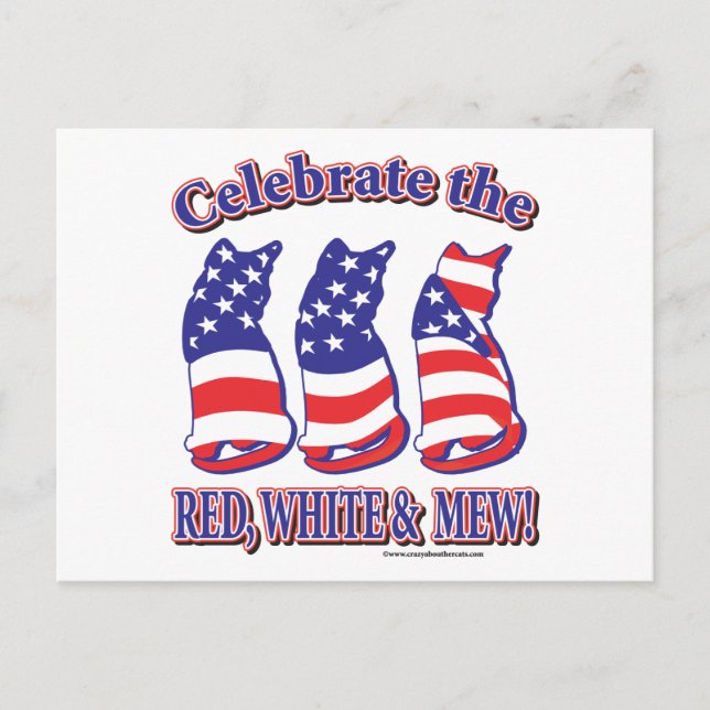 Cartão Postal Gatos Gatinhos Patrióticos (Frente)