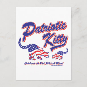 Cartão Postal Gatos Gatinhos Patrióticos
