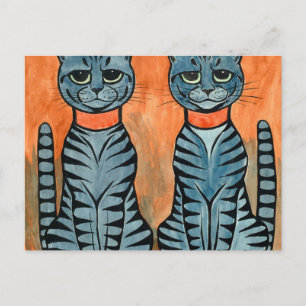 Cartão Postal Gatos Gémeos Por Louis Wain