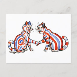 Cartão Postal Gatos Lachados, Louis Wain,