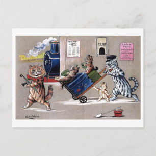 Cartão Postal Gatos Louis Wain 1