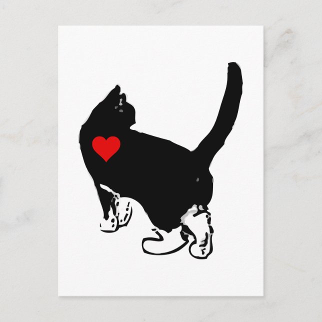 Cartão Postal Gatos Mostrando Amor (Frente)