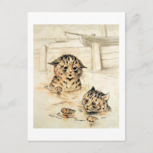 Cartão Postal Gatos na Água, Louis Wain