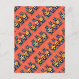 CARTÃO POSTAL GATOS NEGROS E PINTOS NÃO ENCONTRAM MAU, SENHORES 