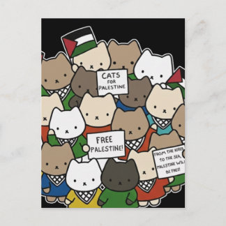 Cartão Postal Gatos pela Palestina – Gatos Kawaii pela Justiça