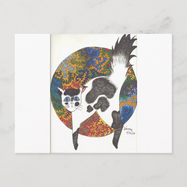 Cartão Postal Gatos - Preto e Branco (Frente)