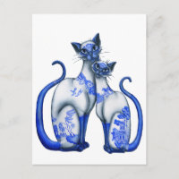Gatos Siamese do salgueiro azul