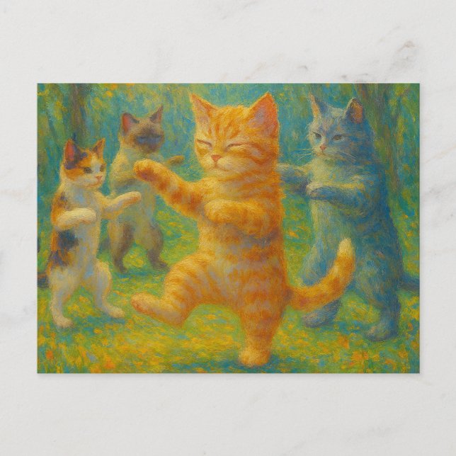 Cartão Postal Gatos Tai Chi (Frente)