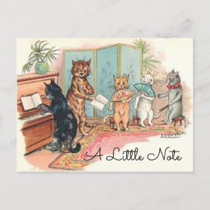 Cartão Postal Gatos Vitorianos de Louis Wain Sala de Estar Um Pe