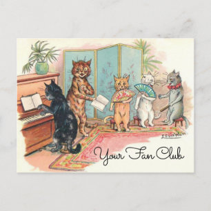 Cartão Postal Gatos Vitorianos de Louis Wain Sala do Seu Clube d