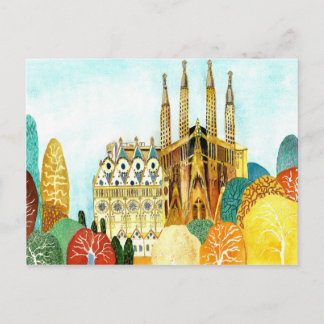Cartão Postal Gaudi é Barcelona.