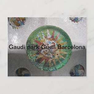Cartão Postal Gaudi park Guell Barcelona