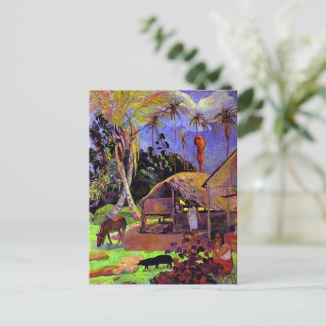 Cartão Postal Gauguin - Suínos Pretos (Em pé/Frente)