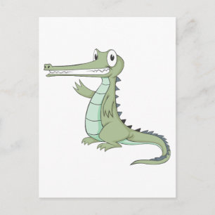 Cartão Postal Gavial Crocodilo Joyful