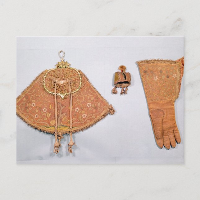 Cartão Postal Gavião, luva e capuz, francês (Frente)