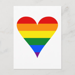 Cartão Postal Gay Heart Flag Funky