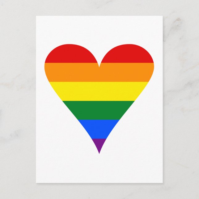 Cartão Postal Gay Heart Flag Funky (Frente)
