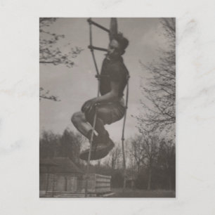 Cartão Postal Gay interessante e fofo atleta brincando