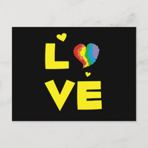 Cartão Postal Gay Lésbica "Love" Orgulho Dons do Coração