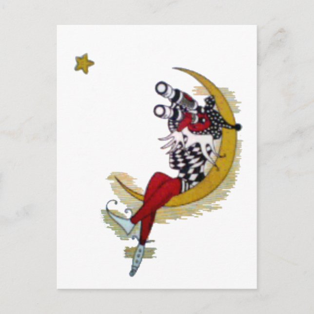 Cartão Postal Gaze Cósmica: Elf na Aventura da Lua (Frente)