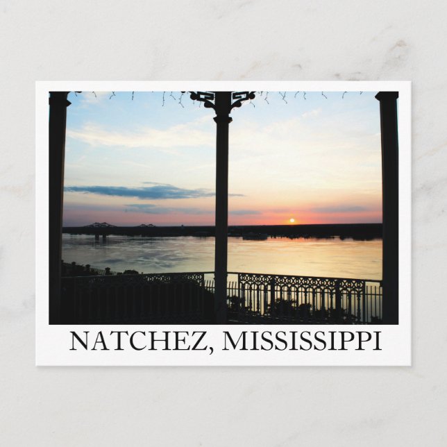 Cartão Postal Gazebo Sunset em Natchez, Mississippi (Frente)