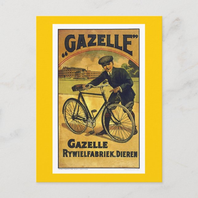 Cartão Postal Gazelle Cycle Vintage Poster (Frente)