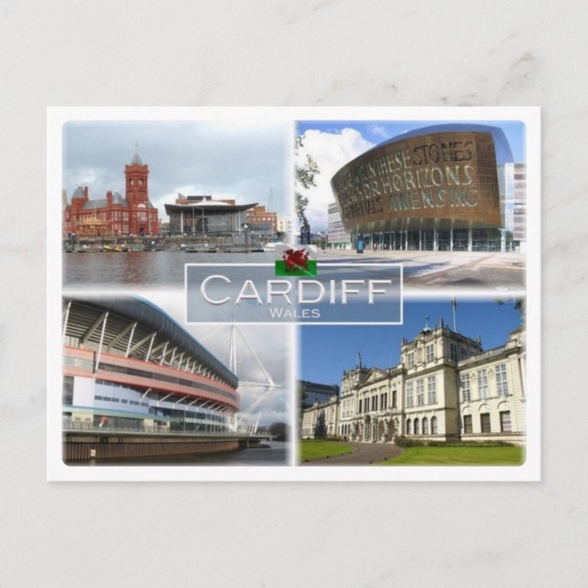 Cartão Postal GB Reino Unido - País de Gales - Cardiff - (Frente)