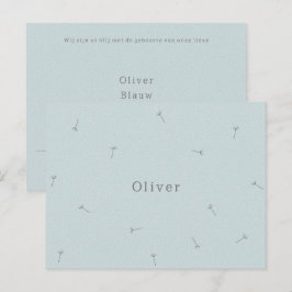 Cartão Postal Geboortekaartje Baby Neutraal Lijntekening Bloemen