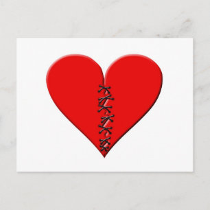 Cartão Postal Gebrochenos, geflicktes Herz