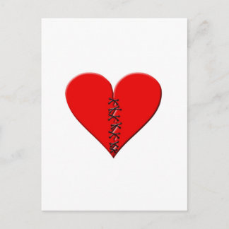 Cartão Postal Gebrochenos, geflicktes Herz