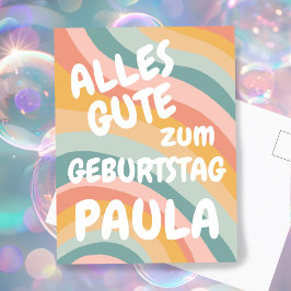 Cartão Postal GEBURTSTAG Farbenfrohe Regenbogen Anpassen