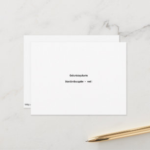 Cartão Postal Geburtstagskarte Standardausgabe weiß