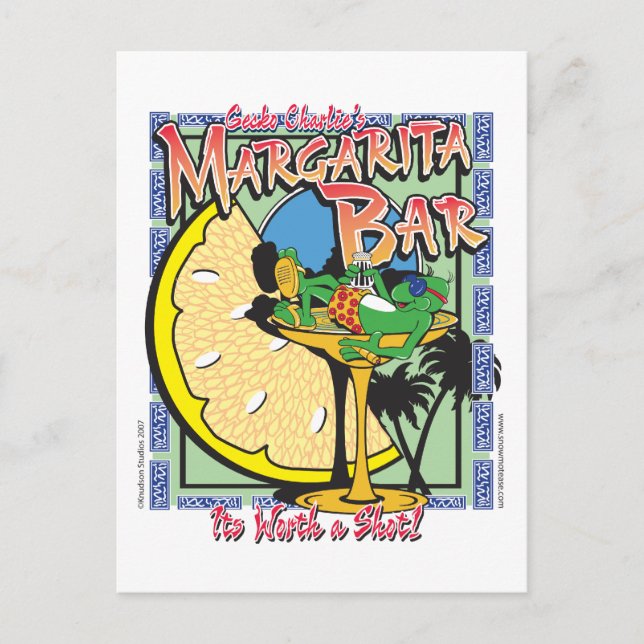 Cartão Postal Gecko-margarita-LIMEDESIGN (Frente)