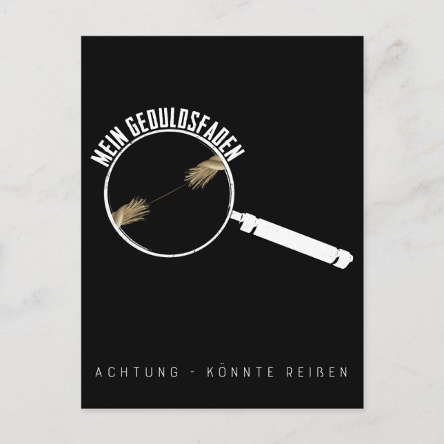 Cartão Postal Geduldsfaden Lustig Keine Geduld Frauen (Frente)