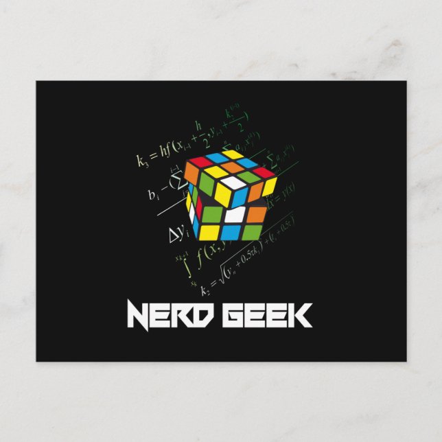 Cartão Postal Geek nerd Matemática Computação Ciência Engraçada  (Frente)