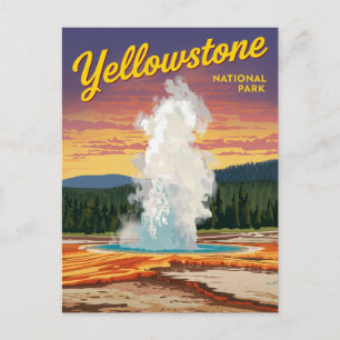 Cartão Postal Gêiser Old Faithful de Yellowstone