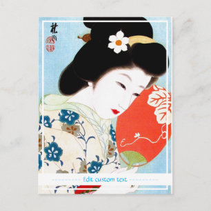 Cartão Postal geisha clássica guaense oriental legal senhora ma