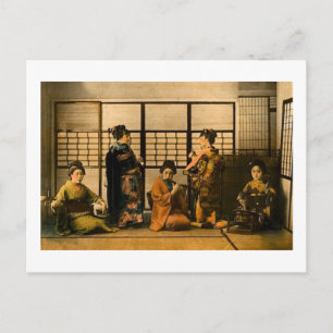 Cartão Postal Geisha Girls Magic Lanterna Slide