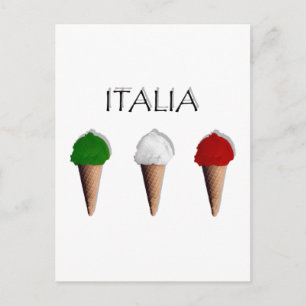 Cartão Postal Gelati Sorvete Italiano bandeira da Itália Italia