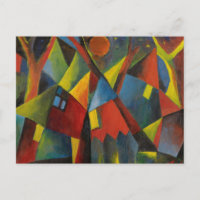 Gelbroter Mond Uber Sturzenden Hausern por Topp