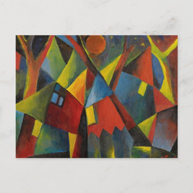 Cartão Postal Gelbroter Mond Uber Sturzenden Hausern por Topp (Frente)