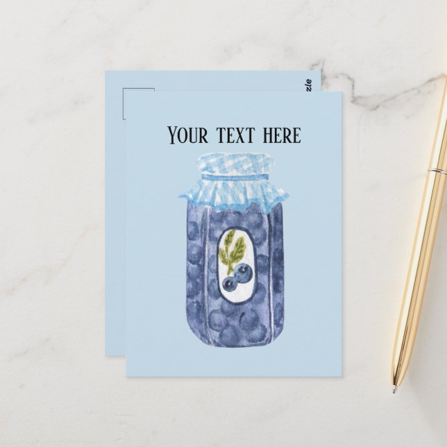 Cartão Postal Geleia de baga doce e branca adiciona texto (Frente/Verso In Situ)