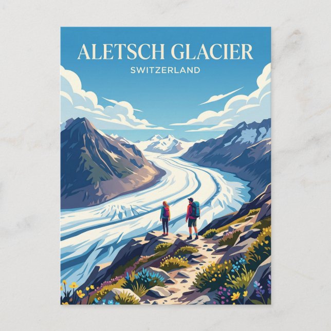 Cartão Postal Gelo do Aletsch Suíça (Frente)